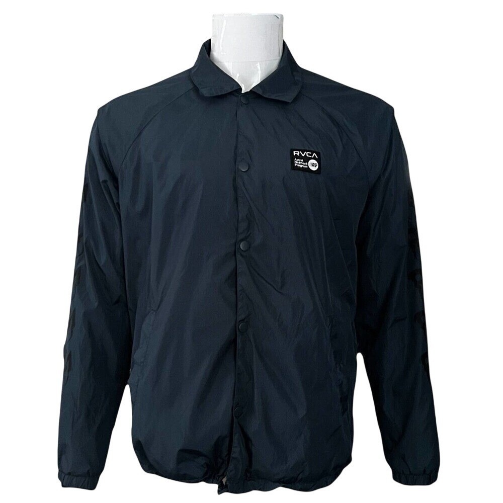 RVCA ANP Mens Small Navy‎ Blue Skull Graphic Coaches Jacket Windbreaker Small